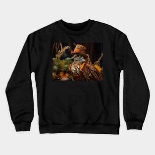 Quail with Hat and Coat Crewneck Sweatshirt